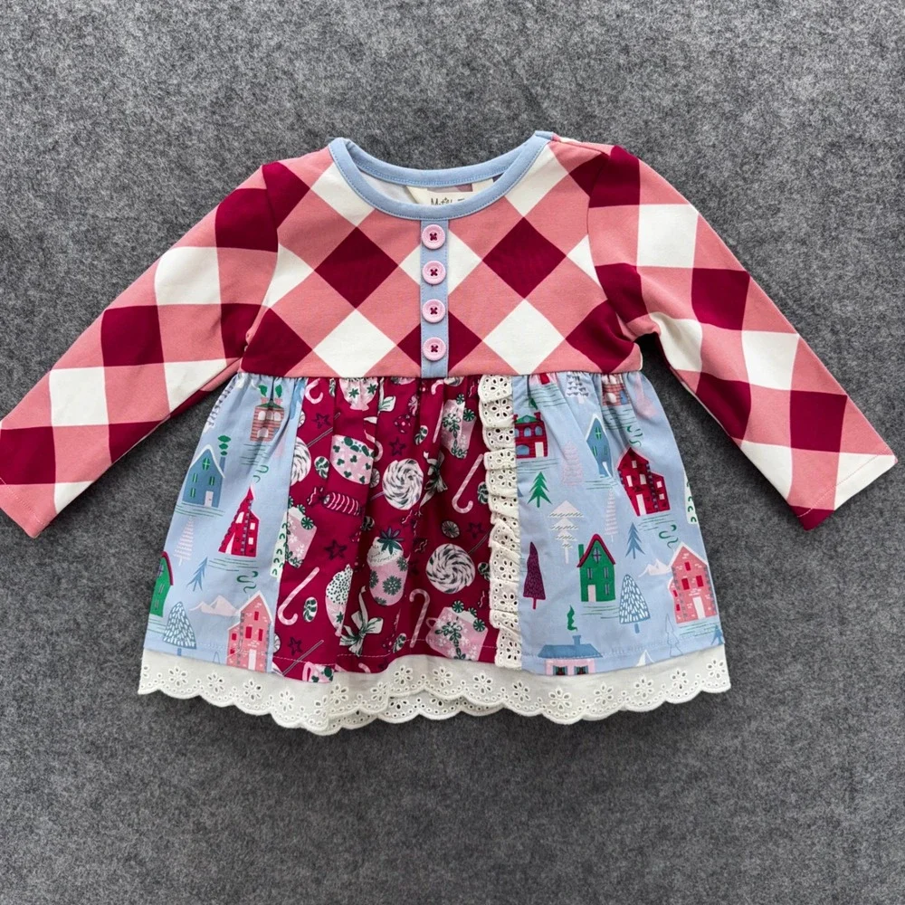 Matilda Jane Baby Christmas Tunic Legging Set Size 6-12M Red Holiday Santa Photo